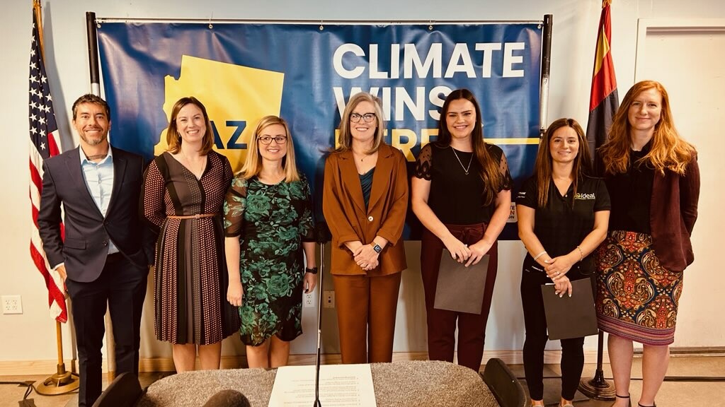 Honored to speak at the #ClimateWinsHere press event in #Phoenix today, highlighting federal investments to help #Arizona families & biz access #CleanEnergy and ensure grid reliability. Thanks to @GovernorHobbs for your commitment to investing in Arizona’s advanced #energy and…