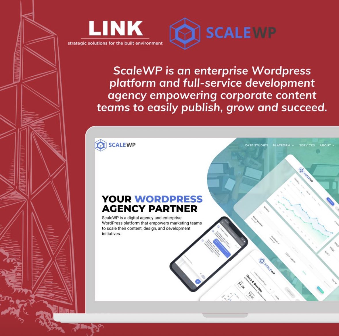 link2built's tweet photo. LINK works with ScaleWP to develop websites for our clients.

They are an enterprise @wordpressdotcom platform &amp; full-service development agency empowering corporate content teams to easily publish, grow &amp; succeed.

#ScaleWP #WordPress #WordPressDeveloper #KansasCity  #Link2Built https://t.co/VWovrqe3Ki
