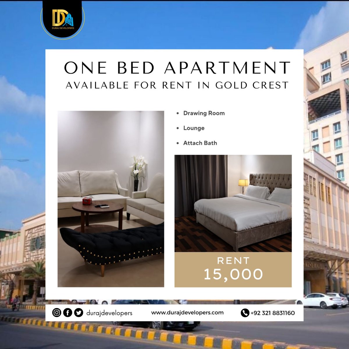 durajdeveloper's tweet photo. One Bed Apartment
Available for Rent in Gold Crest

Drawing Room
Lounge
Attach Bath

Rent-1500/-

For Further Details
Contact us
Ahsan Nisar
03218831160
Email: contact@durajdevelopers.com
Website: https://t.co/7VW0lqxm2D
.
.
.
.
 #dhalahorephase6 #durajdevelopers #bestrealtor https://t.co/24VuTAD5ka