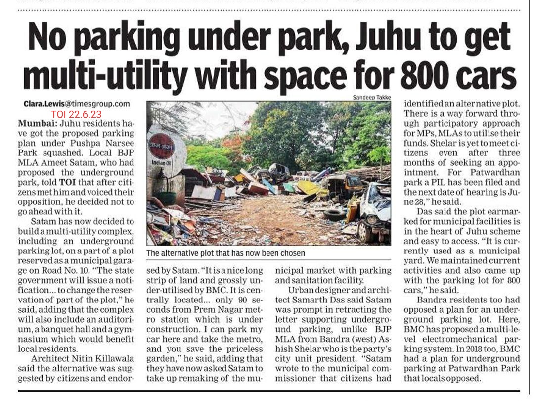 If Juhu can do it, so can Bandra

#NoParkingInParks