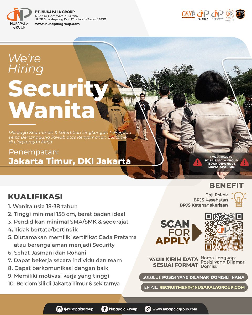 thelastmutant21's tweet photo. Mohon bantuannya min @hrdbacot @apamungkasa @mas_recruiter 
#security #securitywanita #loker #sma https://t.co/XhvAAb25x7