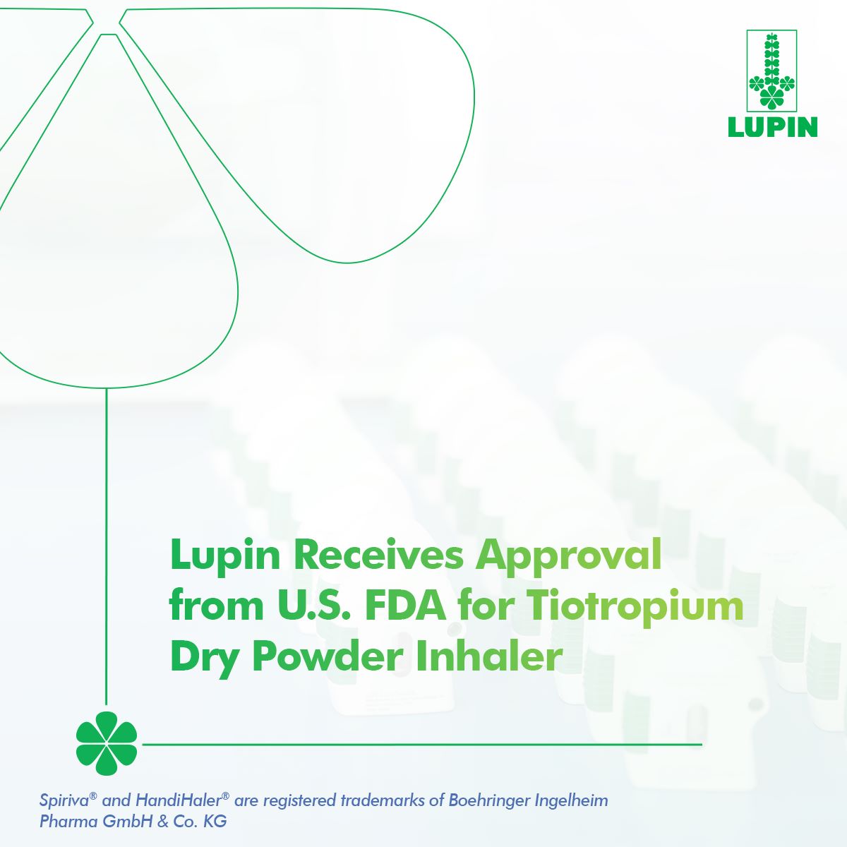 Radadiyanilesh4's tweet photo. Lupin gets USFDA approval for its ANDA for Tiotropium Bromide Inhalation Powder, 18 mcg/capsule, a generic equivalent of Spiriva HandiHaler
1st Generic approval of Spiriva HandiHaler
IQVIA - US Sales (MAT 2023): $1.24Bn
Key Respiratory Drung Product
#Lupin #ComplexGenerics https://t.co/hw49BxIHbC