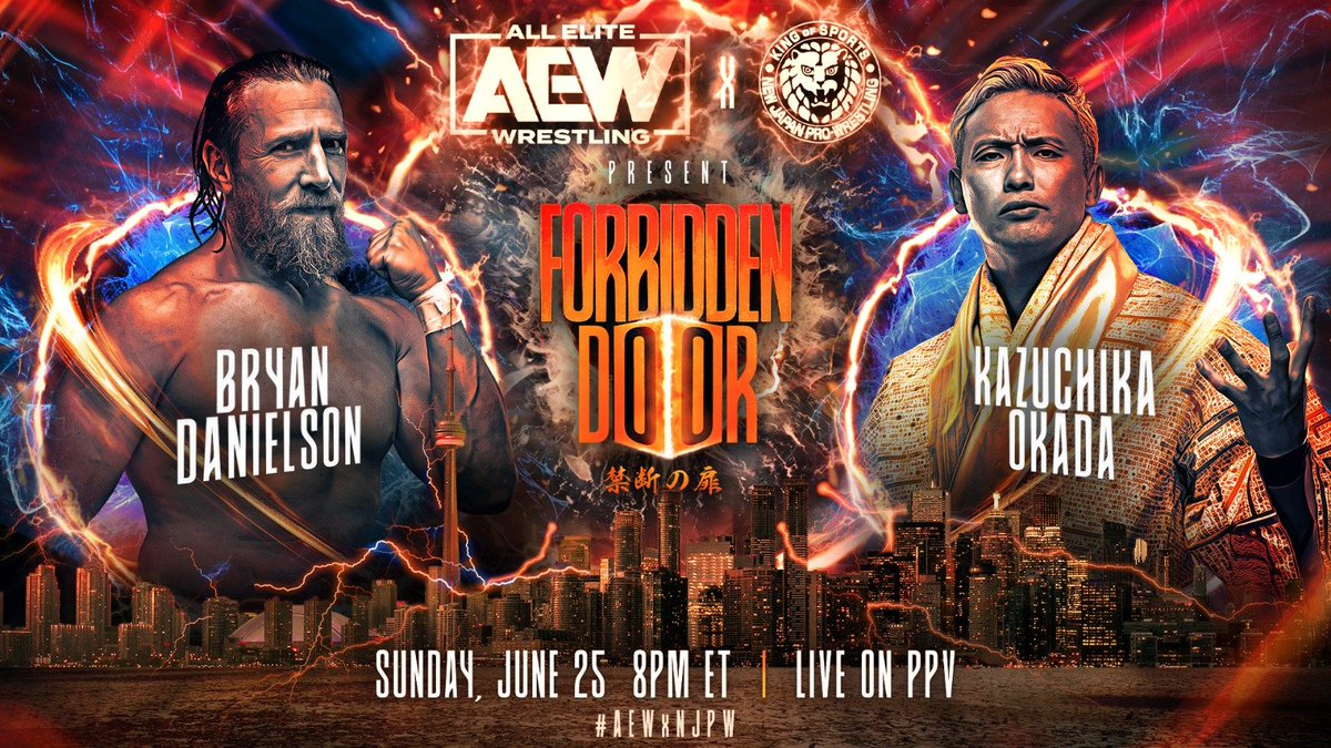 With HUGE additions made in Chicago at Dynamite, check out the full preview of the #ForbiddenDoor card as of now!

njpw1972.com/153933

#AEWxNJPW