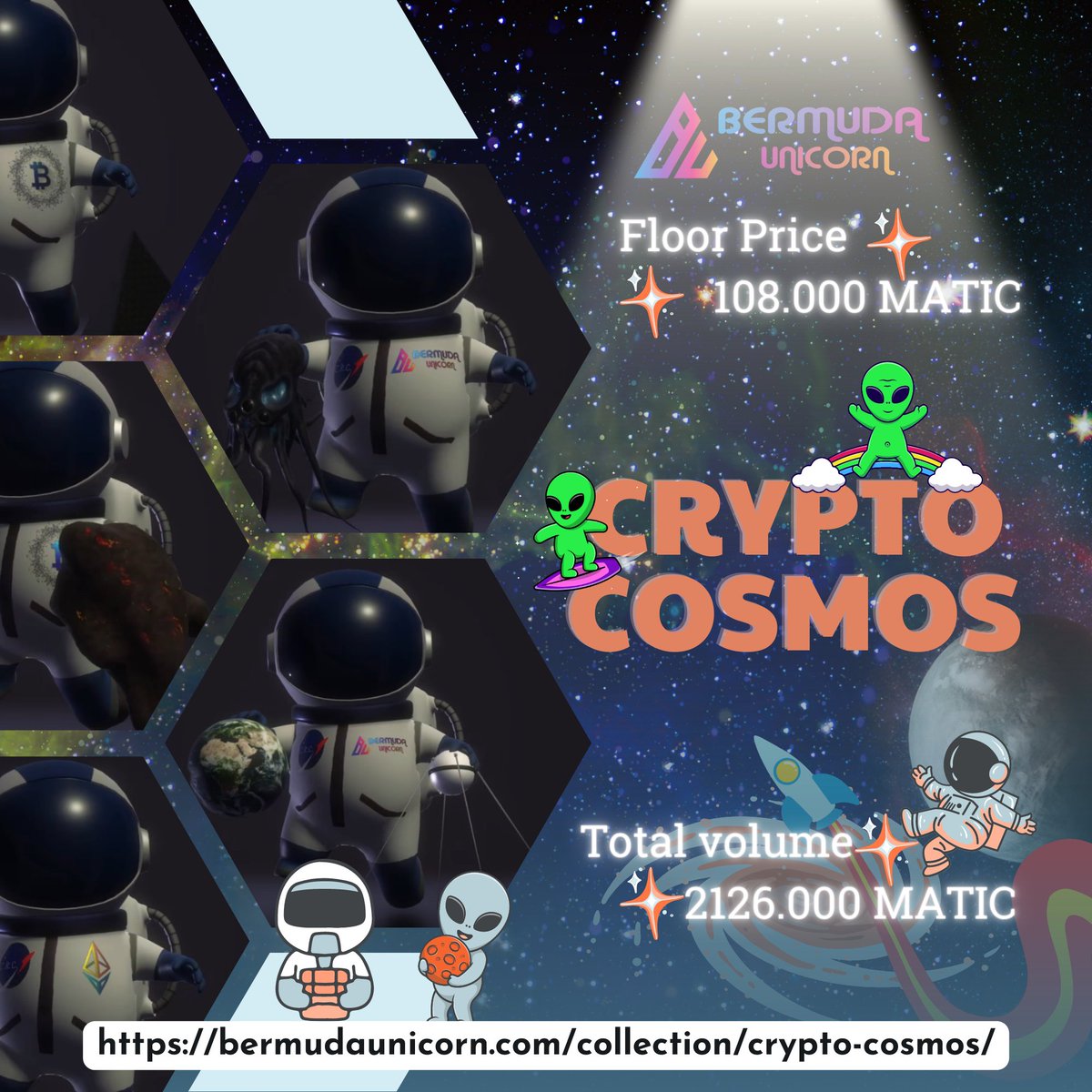 Welcome to Crypto Cosmos the Galactic Hub of Blockchain Innovation! ,where the future of blockchain technology unfolds.Join us on this interstellar journey to discover the vast universe of cryptocurrencies &decentralized networks. #bermudaunicorn #digitalart  #NFTs #NFTGiveaway