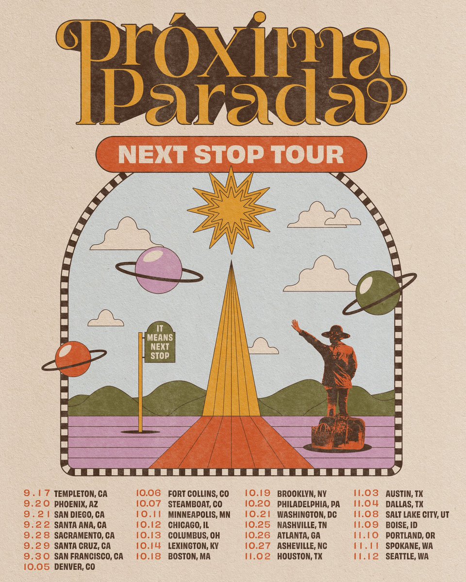 So many next stops ahead this fall 
🚐🛣️🎥

proximaparadamusic.com

#tour #proximaparada