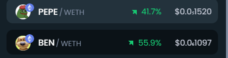 $BEN VS $PEPE  $BEN Coin on Top so Far! Sheesh!
<a href="/Bitboy_Crypto/">GIGA CHAD</a>