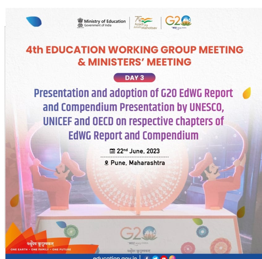 Exciting day ahead at the JW Marriott Hotel in Pune for the G20 Education Working Group Meeting! Ministers from around the world are gathering to discuss the future of education. Stay tuned for updates! #G20EduMinisters #G20Pune