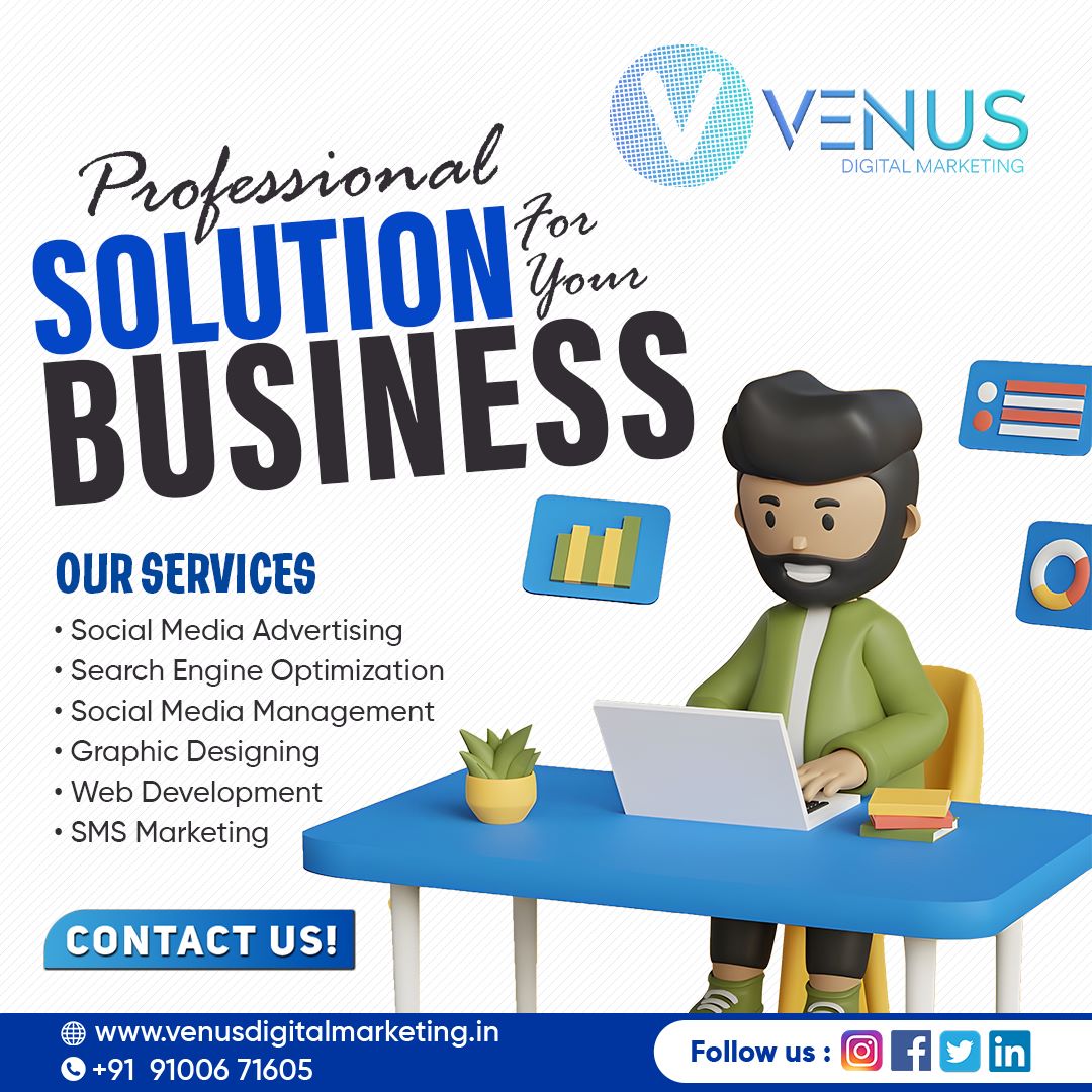 Professional Solution for Your Business

Contact us today to get started!
📞 Contact: 91006 71605
✉ email: info@venusdm.in

#Venusdigitalmarketing #googleads #marketingstrategy #digitalmarketingtrends
#DigitalAdvertising #digitalmarketer
#marketingstrategies #seo #brand
