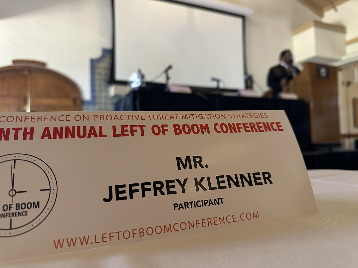 JeffKlenner's tweet photo. Great day 1 at the Left of Boom Conference IV put on by  @IRIHeadquarters. Thank you @Pottathil for creating such an important event on proactive threat mitigation.  Never has it been more important than for public and private sector partnership. Day 1 speakers were outstanding! https://t.co/p7nhlrJnAd