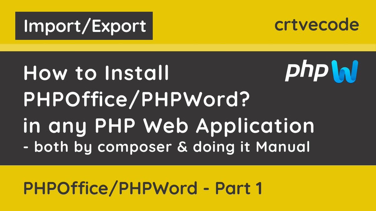 RajavelTechie's tweet photo. Installing PHPOffice/PhpWord in your PHP web application is easy with this step-by-step guide for composer and manual installation.

https://t.co/0D49KwRjSQ

#PHPOffice, #PhpWord, #PHP, #composer, #manual, #installation, #guide, #tutorial https://t.co/ZwOmVkLChi