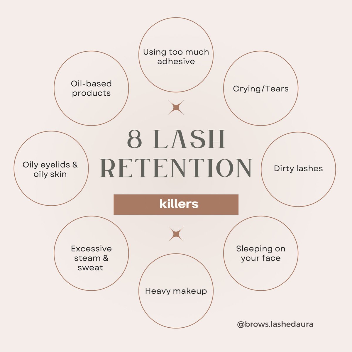 Here are 8 lash retention killers to keep in mind!

Book your brow and lash appointment with us now! ✨

IG: brows.lashedaura
📍 San Jose Bay Area

#lashextensions #sanjosebayarea #sanjoselashtech #browlamination #SanJose #BayArea #lashtips