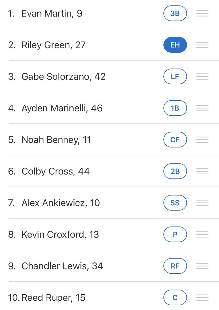 MidwProspects24's tweet photo. Tomorrows Prospects Jardine 17u Lineup vs GR Flames

@KevinCroxford on the mound

Watch live on game changer at 11:15 EST
(10:15 CST) https://t.co/KrGipSK2hp