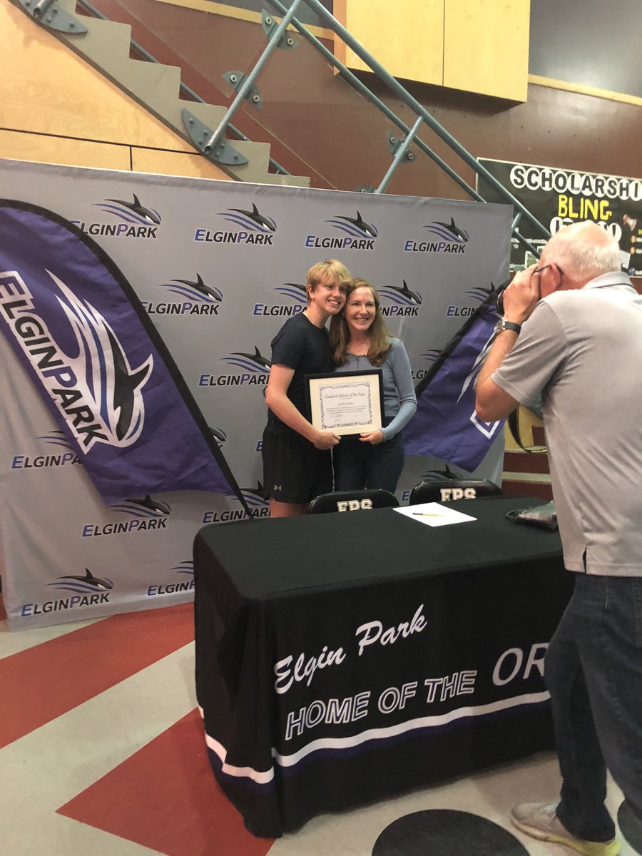 ElginParkSec's tweet photo. Some great moments at our Athletics Celebration [indoor] BBQ today! Thank you to Mr Ellett for orca-nizing 😂 And congratulations to our student athletes! #PodPride #sd36learn Of course - thank you to our coaches, parents, friends+families for always supporting our students 💜 https://t.co/y2N26z3yIn