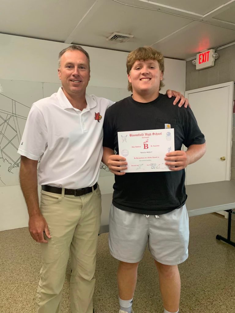 Senior Travis Priest was awarded the Cardinal award.  His leadership and sacrifice set an example for all our younger guys.