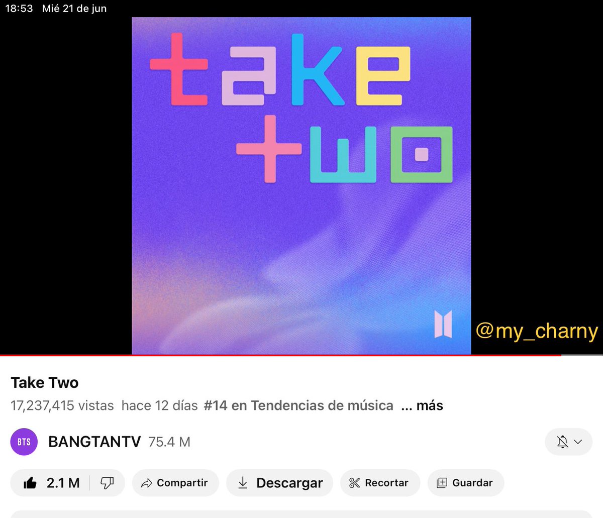 my_charny's tweet photo. Gracias por invitarme
BTS IS BACK
TAKE TWO FOR TAKE TWO
#TakeTwoOutNow
#LetsTakeTwoAgain
#TakeTwoAgain
@BTS_twt
Chicas, se unen
♡ @karito19fs
♡ @cgarcia171515
♡ @Calu_Army
♡ @cris_amorxbts
♡ @mimamoguel
Gracias https://t.co/OcSWfqYQE0