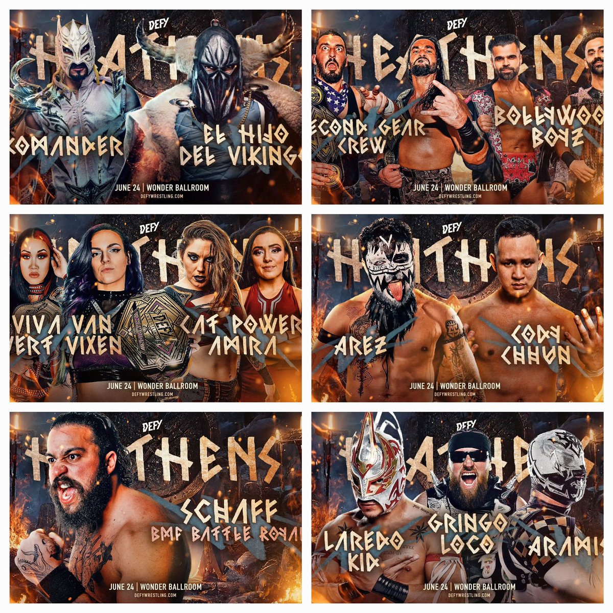 mattfarmer93's tweet photo. 🔆PORTLAND🔆
DEFY Wrestling debuts at @WonderBallroom THIS SATURDAY!!
VIKINGO vs KOMANDER!
SGC (c) vs BOLLYWOOD
VIXEN & VAN vs CAT & AMIRA
LAREDO vs GRINGO vs ARAMIS
CHHUN vs AREZ
SCHAFF BMF BATTLE ROYAL
JUNE 24th | 7pm | 21+
Tickets: https://t.co/pdhXCgK4vB https://t.co/OUxlPyKb83