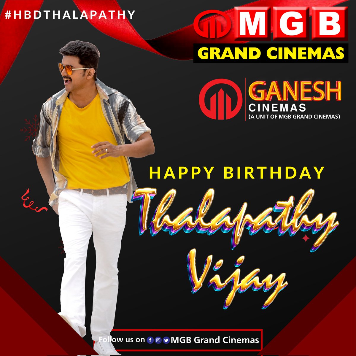 Happy Birthday #ThalapathyVijay 🔥

#Leo #Thalapathy #Vijay #ThalapathyVijayBirthday #LeoFilm #MGBGrandCinemas #MGBCinemas #GaneshCinemas #MGBGaneshCinemas