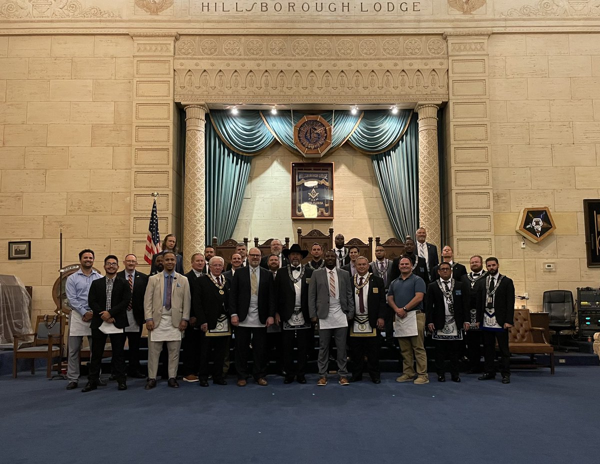Hillsborough25's tweet photo. Congratulations to Brothers Krumenacker and Hendricks on being Initiated as Entered Apprentice Masons Tuesday night!  

#freemasons #freemasonry #freemason #masoniclodge #ea #enteredapprentice #tampa #tampabay #tampasdowntown #florida https://t.co/oBqJy3mhp0