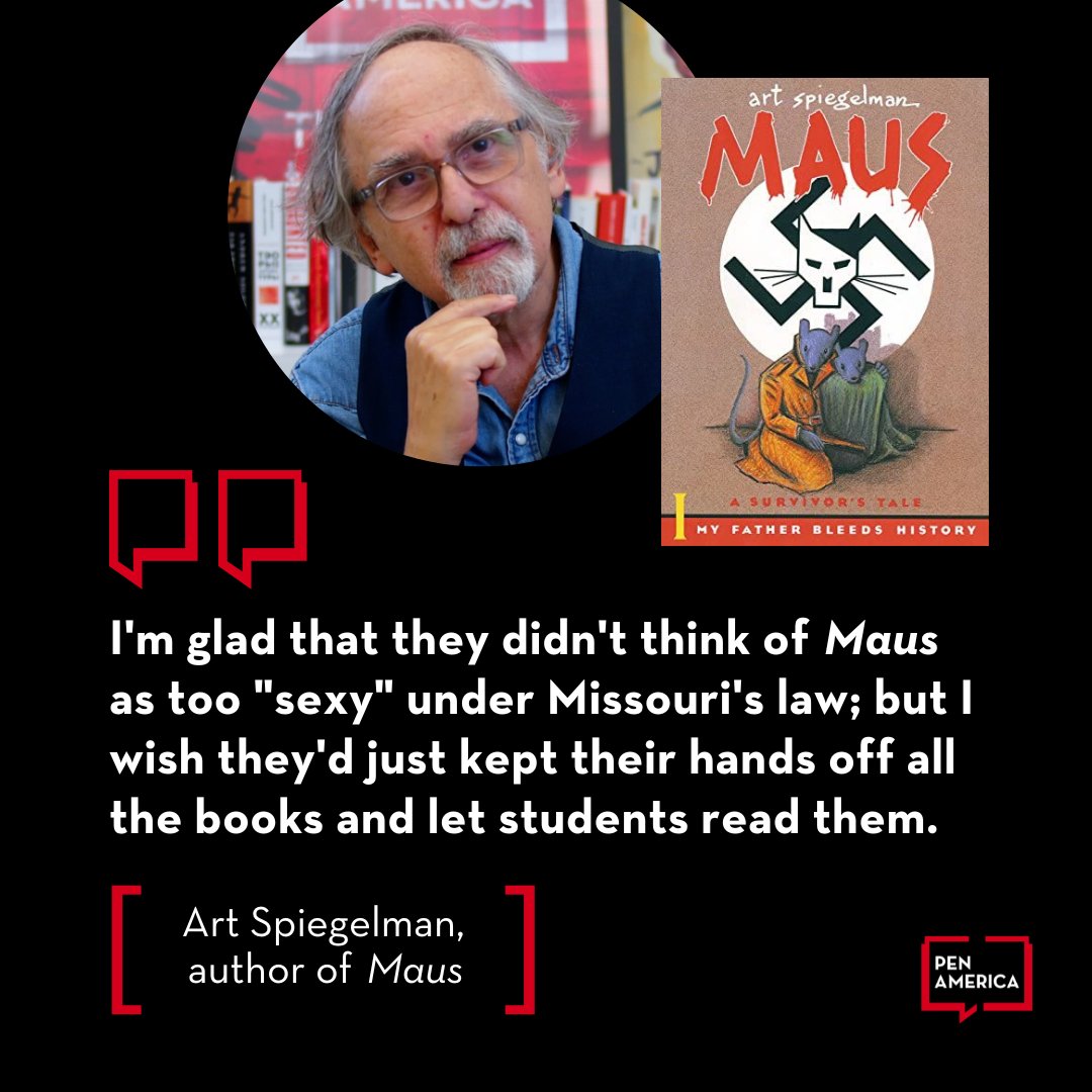 Art Spiegelman responds to news that the school board in Nixa, Missouri, voted to retain Maus while banning six other titles. 

Read our recent interview with the @PulitzerPrizes-winning author here: pen.org/art-spiegelman… #BannedBooks