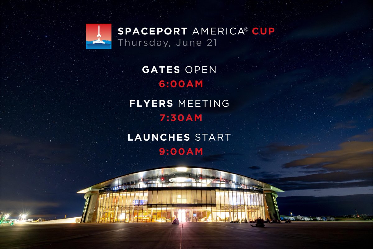 ESRArocket's tweet image. We will see you tomorrow!!
Gates open: 6:00 AM
Flyers Meeting: 7:30 AM
Launches Start: 9:00 AM 
#IREC2023 #SACup2023 #IREC #SACup