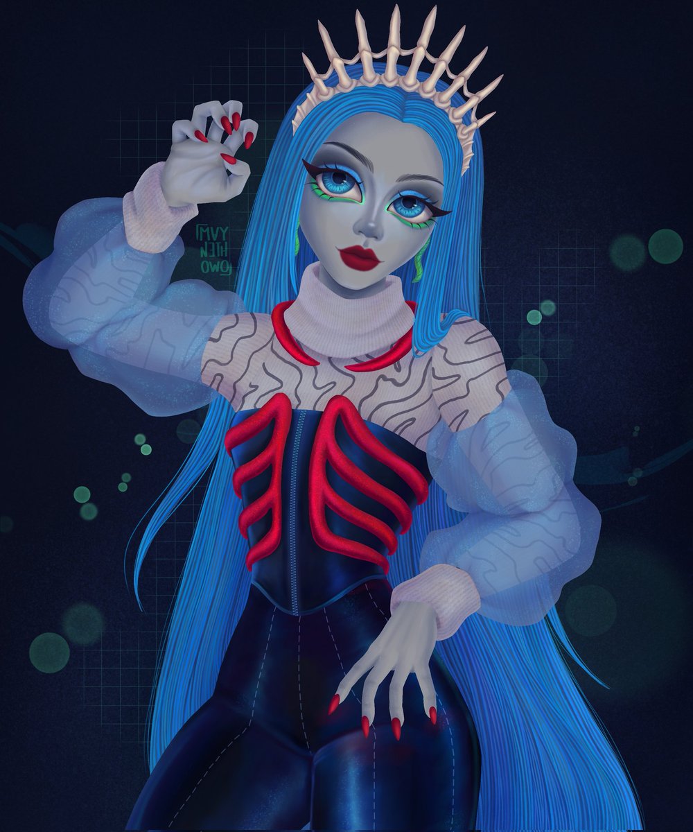 mayneth_owo's tweet photo. 🧟‍♀️🩵#Ghoulia🍒🧠
I finally finished this fanart, I love how Ghoulia looks in this line ✨

#MonsterHigh #skullector #fanart #art https://t.co/G2Q2VQxJqY