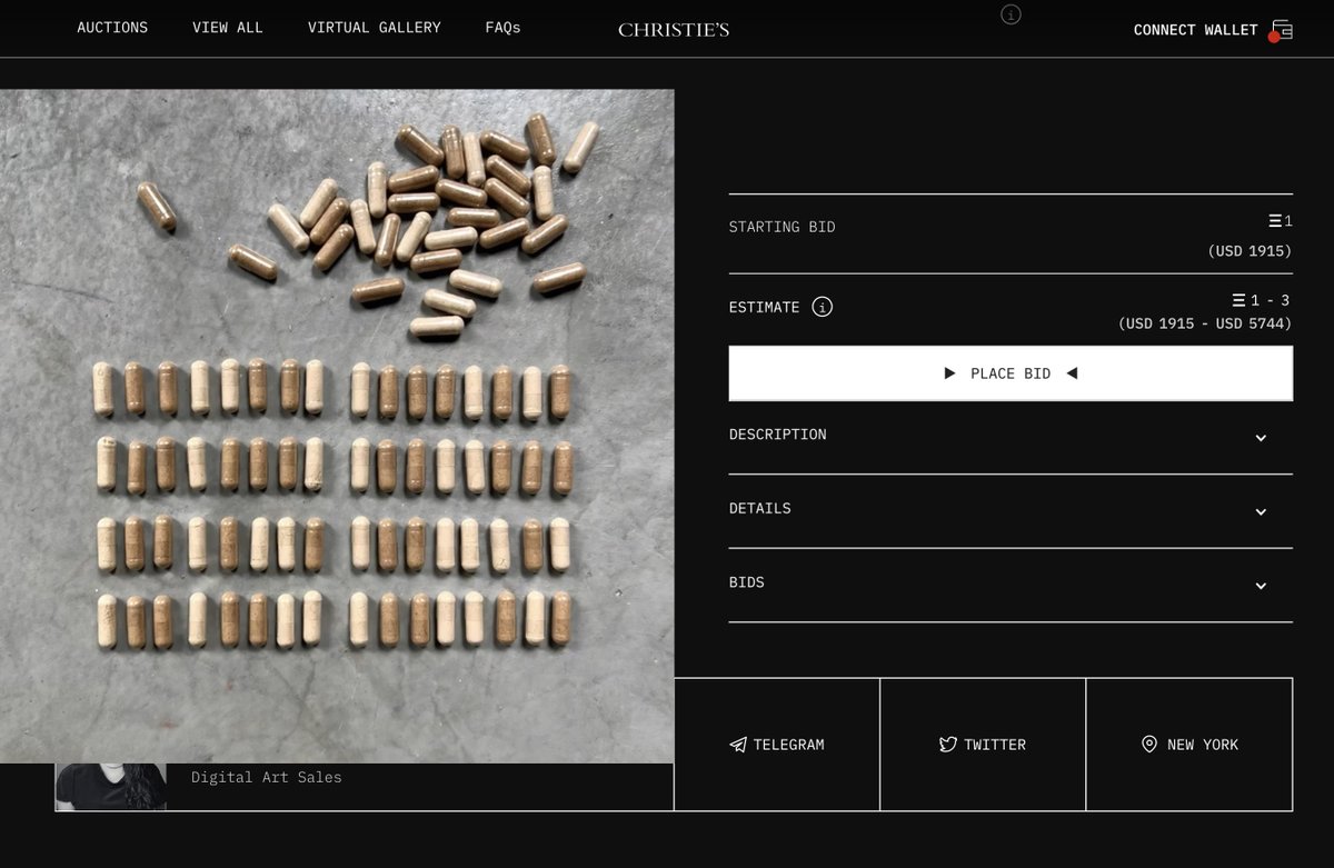 sashastiles's tweet photo. #AnalogBinaryCode is an ongoing technobiological language project merging machine-speak w/haptic elements, proposing new modes of communication for & w/our future selves. “(non)fungible” — coded in turkey tail & maitake — is now open for bids; 1 ETH reserve. @ChristiesInc https://t.co/3SlSWgHBiL