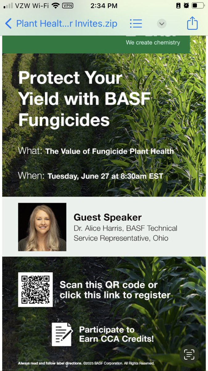 Join us next Tuesday, 6/27 at 8:30AM, EST for a webinar discussion around staying the course on your planned fungicide applications. #PlantHealth #Veltyma #Revytek #Ohio <a href="/BASFAgProducts/">BASF Ag Solutions US</a>