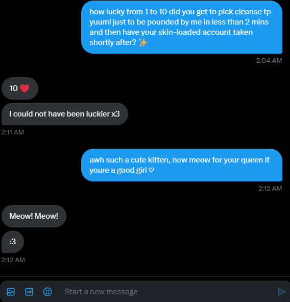 queenkay_lol's tweet photo. A lost kitty came crawling to my dms to be humiliated in 1v1.
Just know that if you do that, you WILL be given a handicap, and I decide how hard.
Her acc was on the line so guess what happened after I won~
Love me some mindless obedient pets โก
#LeagueOfLegends #findom #2dfdmommy https://t.co/36mpIhEsN0