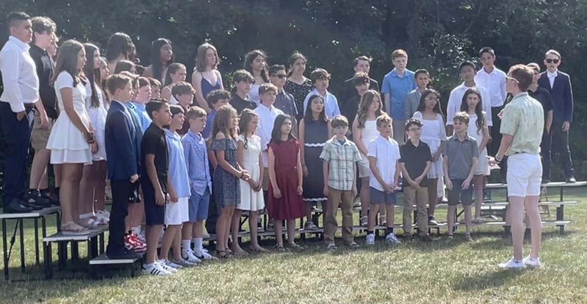 ParkRidgeSupt's tweet photo. WR Grade 6 Promotion Ceremony! Celebrating in the backyard. Welcome to PRHS. Have a nice summer. Go Owls! https://t.co/sJk7W6YhS5
