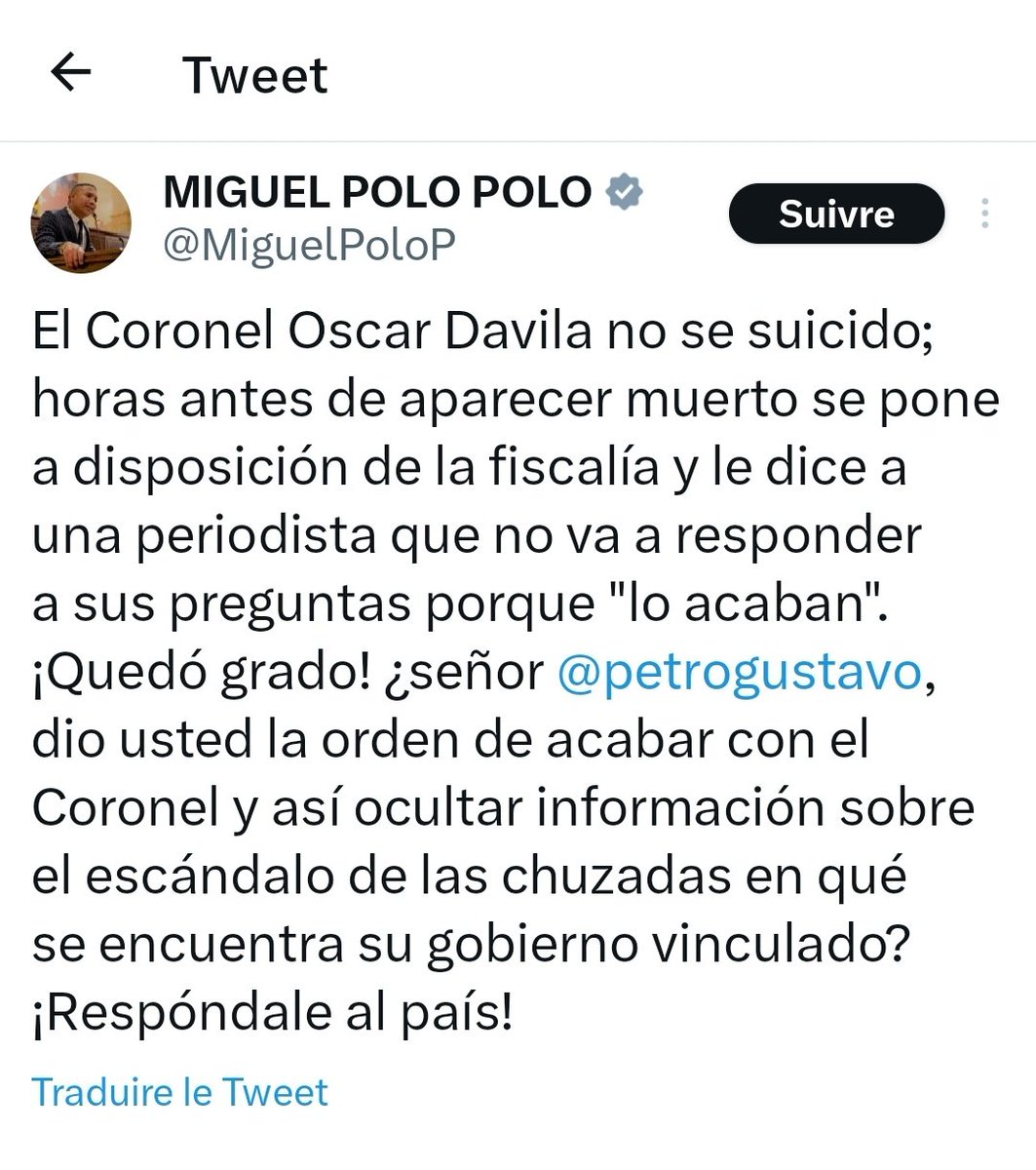 Oíste cobarde hijo de puta <a href="/MiguelPoloP/">MIGUEL ABRAHAM POLO POLO</a>: Responde por este trino que borraste, lamezuelas malparido.