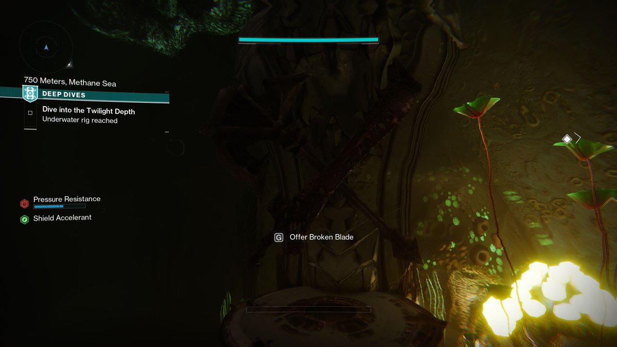 DestinyBulletn's tweet photo. PSA: It seems the possible exotic quest for the secret exotic weapon is tied to fishing. (time-gated - week 1)

1. Get the Whispering Mothcarp Exotic Fish
2. Deposit and you'll get Broke Blade of Strife
3. Offer the item to the Thrall statue in the Deep Dives https://t.co/onH41rex2o