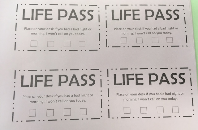 teacher2teacher's tweet image. "Place on your desk if you had a bad night or morning. I won't call on you today." 

How T Jill gives her Ss a "pass" on tough days – and shows them she's there for them: diymiddlemath.blogspot.com/2018/08/life-p…

#TeacherPD #TeacherHeart