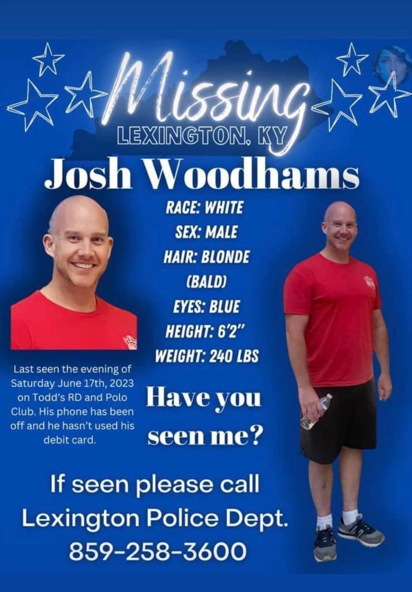 brenda_codallo's tweet photo. 🚨 Folks near @LexingtonKyGov , my cousin is a #MissingPerson If you see Josh ☎️ call the police. Pray for his safe return.🙏😢💔 https://t.co/64FrE3dfAR