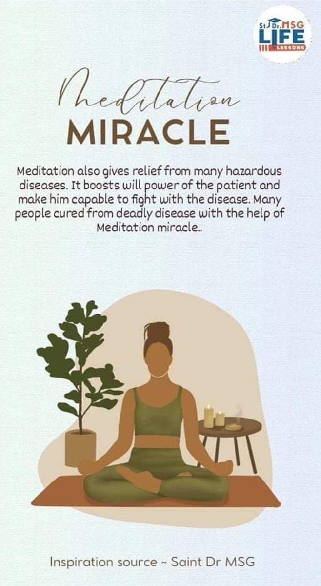 Meditation not only wipes away negativity but also boosts confidence to 
#StayPositive and perform duty with full zeal n dedication. Following on inspiration from Saint Gurmeet Ram Rahim Ji, millions of people had achieved success in their respective fields.