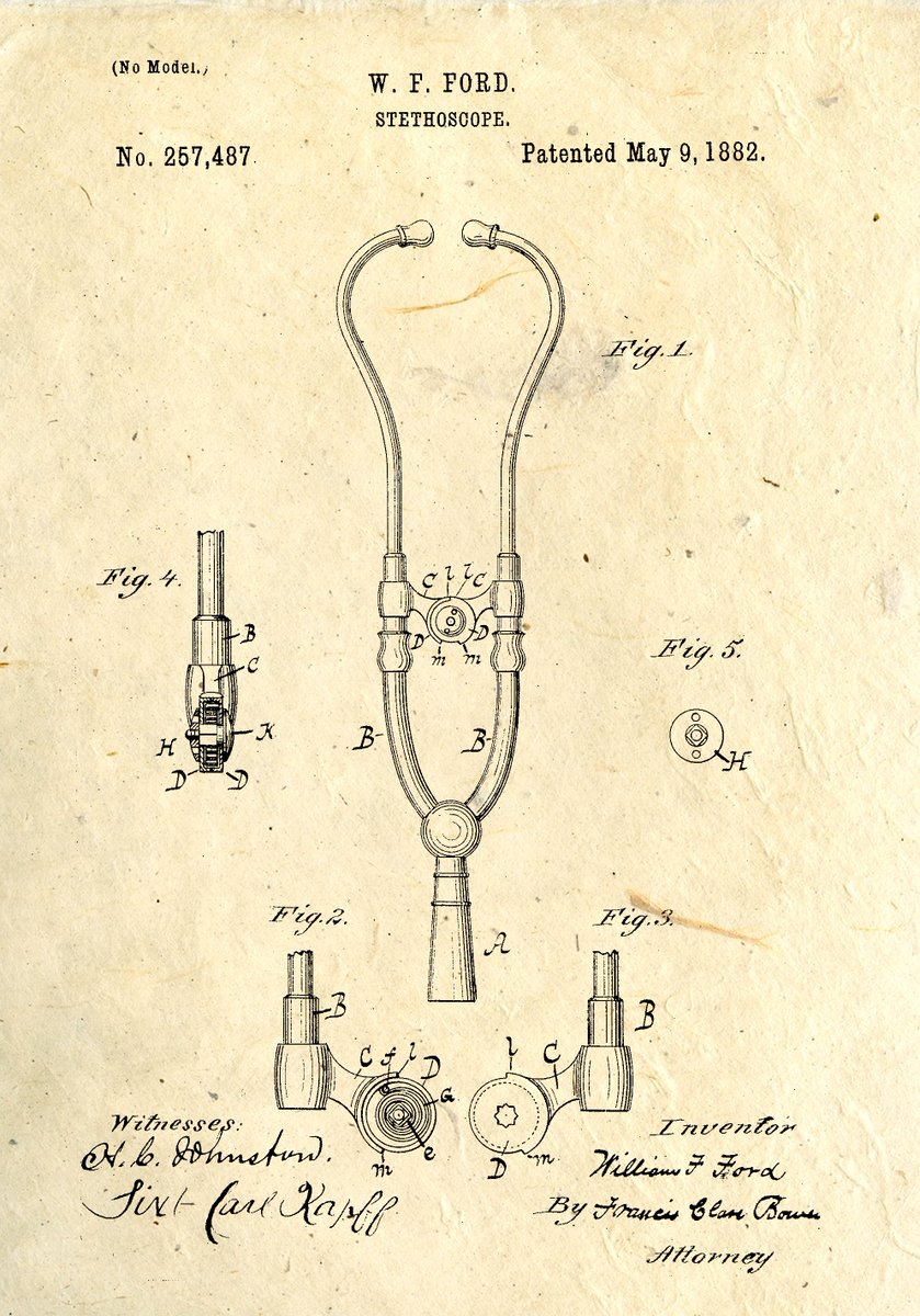 Invention.  The creative mind.  Glimpse the past.

'Stethoscope,' 1882 patent.  bit.ly/3qQyjQd