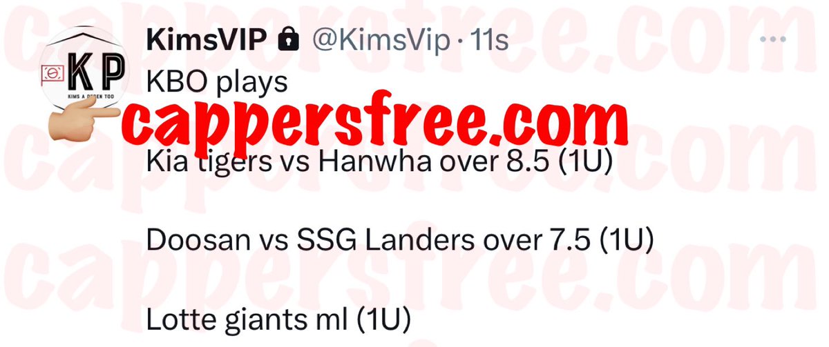 cappersforfree's tweet image. #KimsPicks