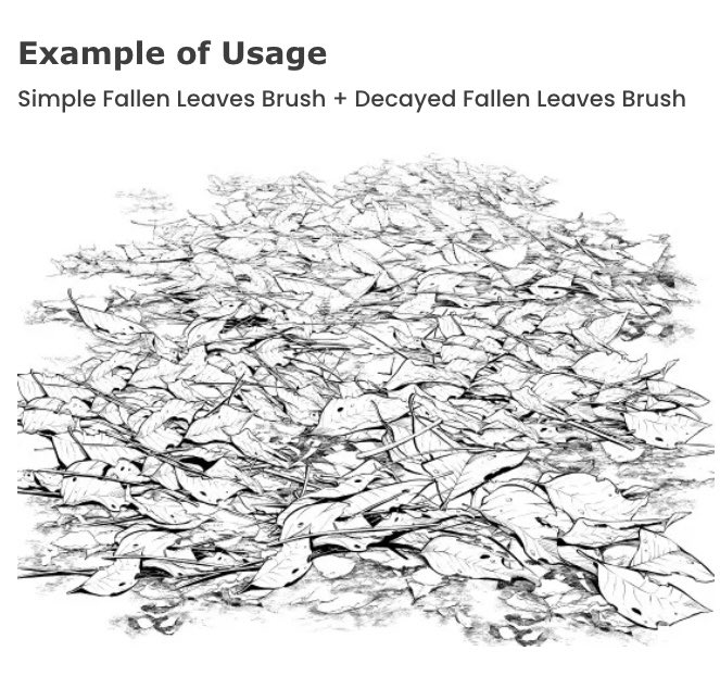 Manga Materials English on Twitter "Simple Fallen Leaves Brush /for