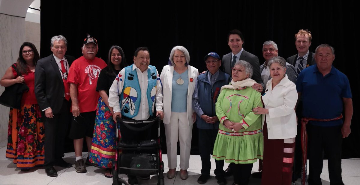 This year on National Indigenous Peoples Day, we started by raising the Survivor’s flag on Parliament Hill with Elders, Survivors, the Right Honourable Mary Simon, Governor General of Canada, and the Prime Minister. #cdnpoli