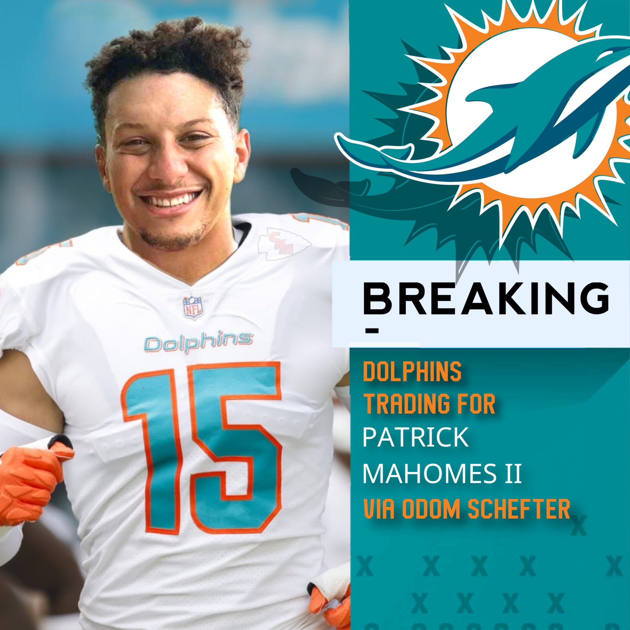 Chiefs Kingdom Memes - CKM on X: "BREAKING: The Miami Dolphins have made a massive trade with the Kansas City Chiefs for Patrick Mahomes. The Dolphins receive Patrick Mahomes, Jackson Mahomes and