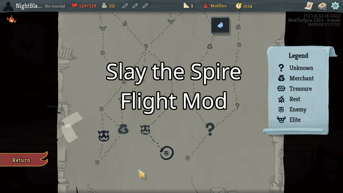 deengames's tweet photo. Published a very quick, user-requested mod for #SlayTheSpire: flight mode! It's like the Flight custom modifier (or an infinite version of the Rocket Boots), albeit for regular games.

Grab it on #Steam: https://t.co/Z8IFxoS3dS

#IndieDev #GameDev #Mods #Modding https://t.co/fz8NRScLhm