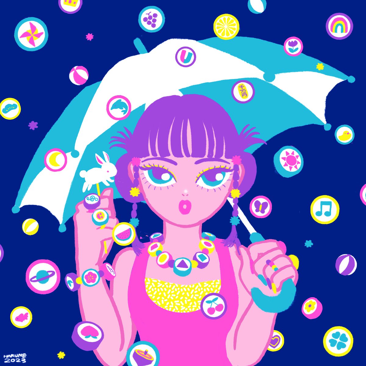 甘露の雨☔️🍬 
#illustration #art #japanlover #candy #イラスト #デジタルイラスト