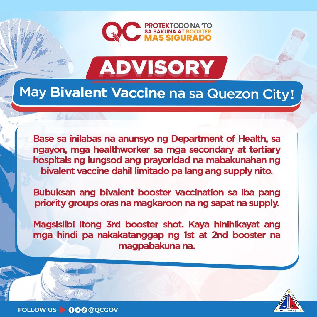 Quezon City Government on Twitter "May Bivalent Vaccine na sa Quezon