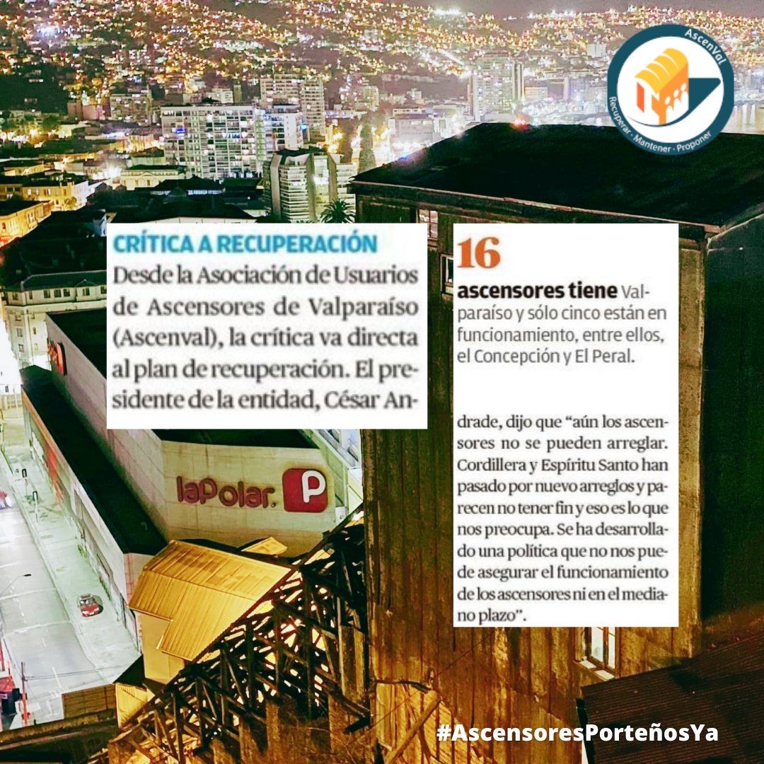 ascenval's tweet photo. Desde #Ascenval se critica el plan de recuperación de los #AscensoresPorteños ya que éstos aún no pueden ser reparados. Se ha desarrollado una política que no nos puede asegurar el funcionamiento de los ascensores a mediano plazo.

#AscensoresPorteñosYa https://t.co/4OqmUyLVOK