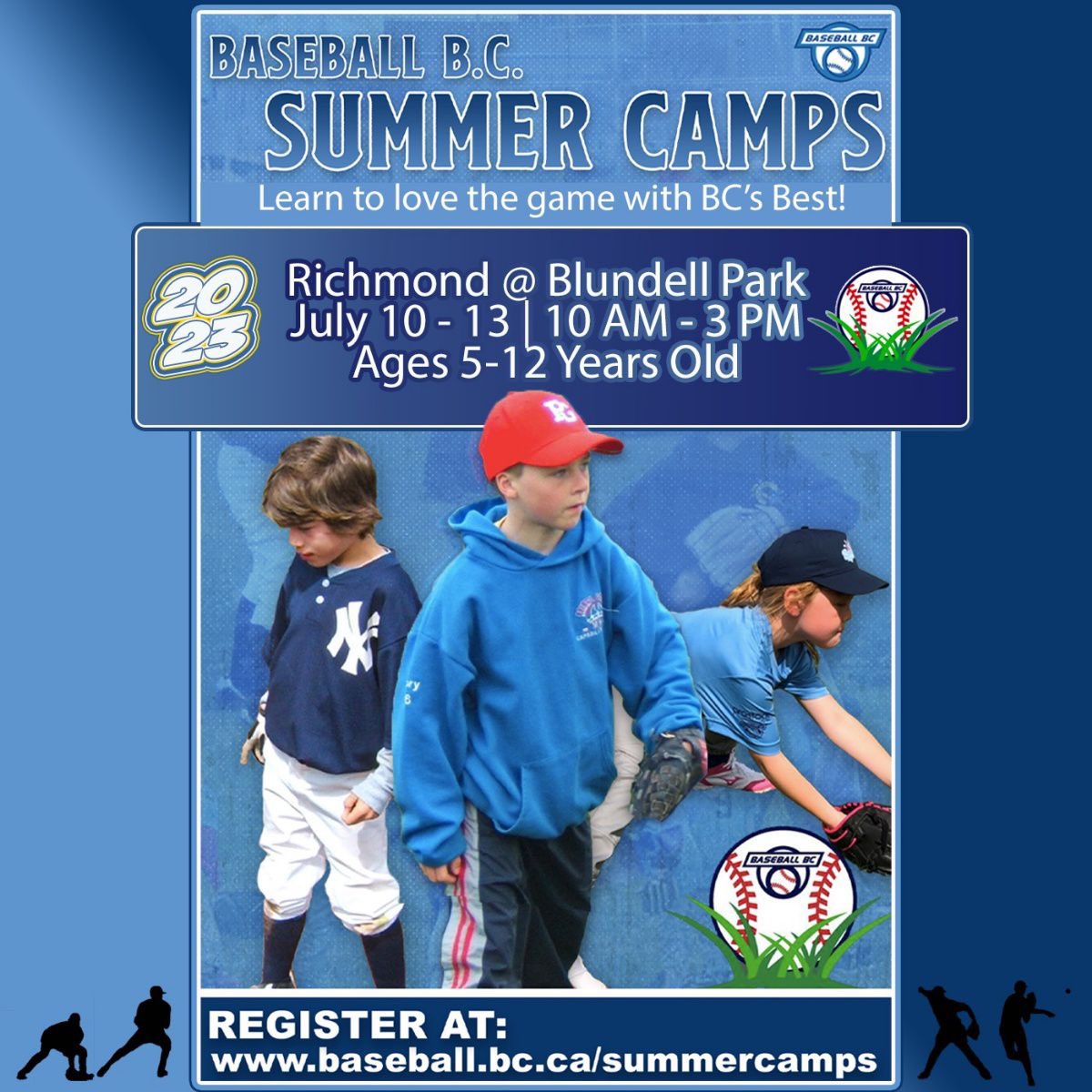 Baseball BC is offering summer camps out of Blundell Park! Visit baseball.bc.ca/?fd=members&pg… for more info or to register ⚾️