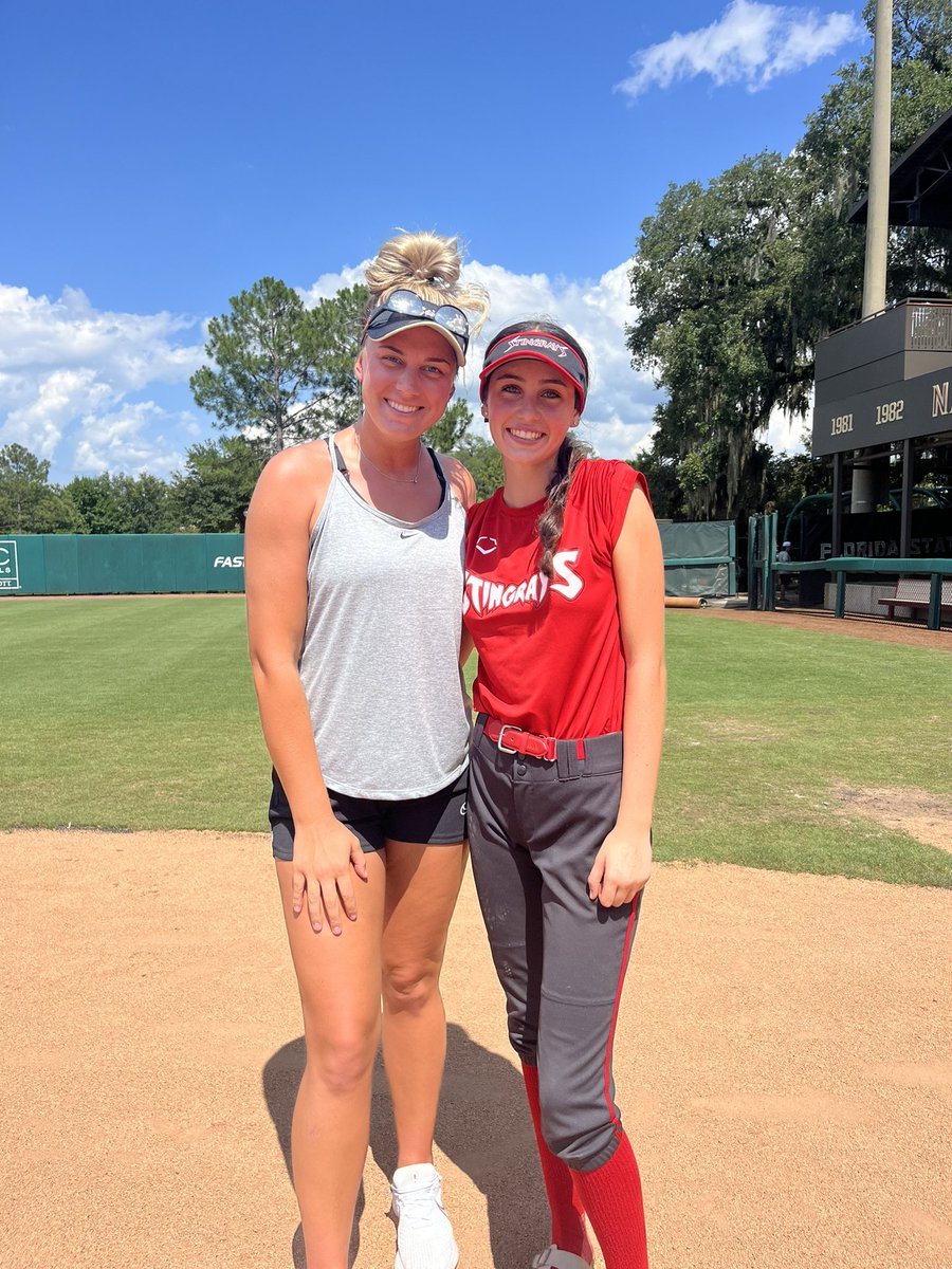 reese_chesney's tweet photo. Thank you @FSU_Softball for an incredible opportunity to learn new things and to help develop my skills. I had an amazing time and loved meeting you all. #StingrayNation #FSU #recruting @Coach_Alameda @305Stingrays https://t.co/QVjvFlUMph