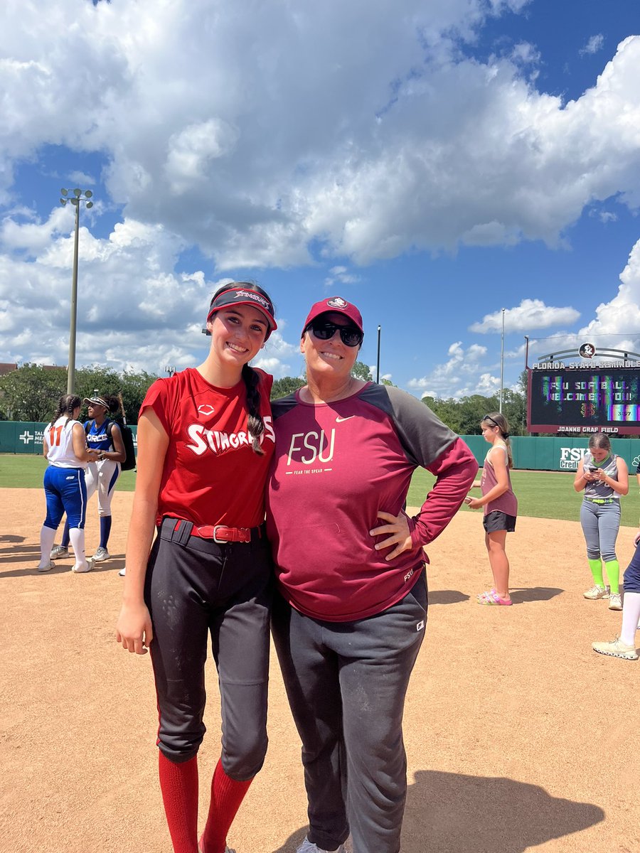 reese_chesney's tweet photo. Thank you @FSU_Softball for an incredible opportunity to learn new things and to help develop my skills. I had an amazing time and loved meeting you all. #StingrayNation #FSU #recruting @Coach_Alameda @305Stingrays https://t.co/QVjvFlUMph