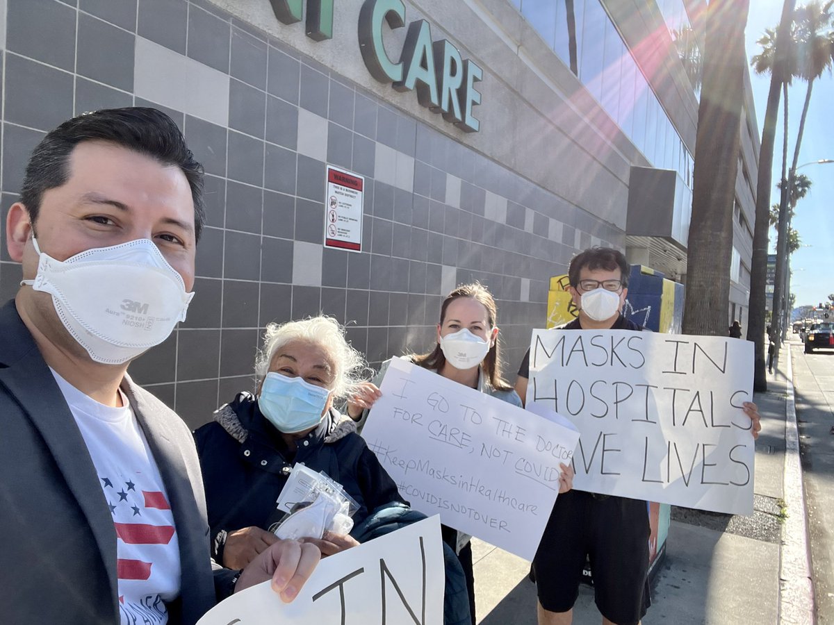 Week 9 of protests to #KeepMasksInHealthcare this Sat, June 24th 3 PM at Kaiser LA Sunset / Vermont! 

With SARS-2 in wastewater rising, hospital acquired COVID infections at an all time high in CA, and the dropping of testing — more than ever it’s up to us to turn this around!