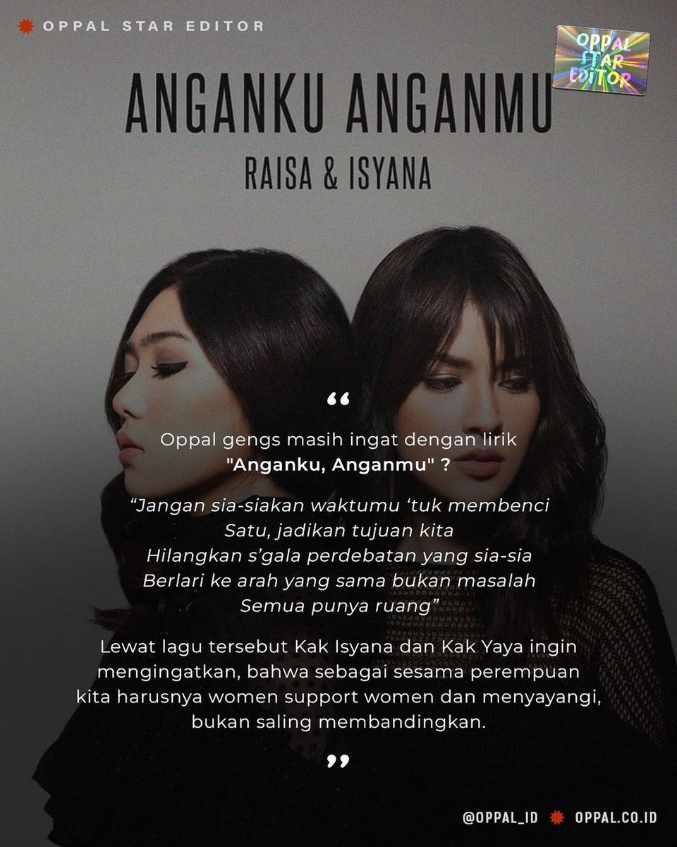 oppal_id's tweet image. Gengs, women support women itu penting bangett!!

Sama halnya kamu mendukung apa yang Kak @isyanasarasvati kerjakan gengs.

Yuk, baca tulisan Kak Isyana terbaru di website Oppal.co.id ✨

#isyanasarasvati #oppal #isyana #oppalstareditor #stareditoroppal