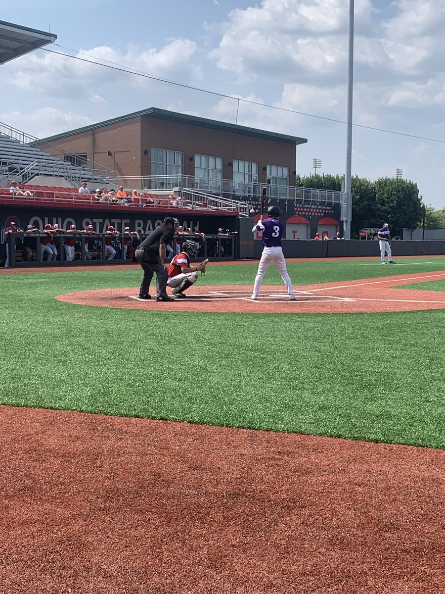 One last time coaching Landon Kim who played two games today in the Augusta All-Ohio Series and held his own at the plate and on the mound