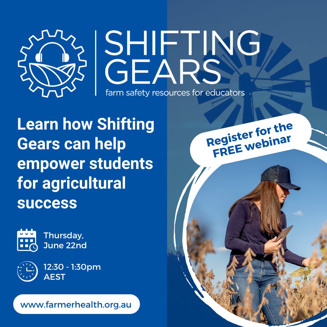 We are about to start! Join us for the free webinar "Shifting Gears: Bridging Agricultural and Safety Education for Students" at 12:30pm here: us02web.zoom.us/j/86488062281